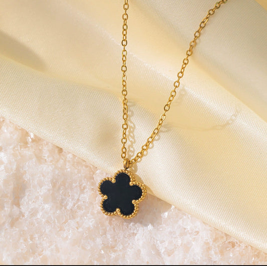 Collier trèfles"NOIR"